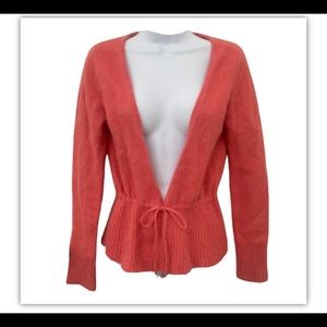 maurices angora wool peach pink sweater cardigan size large